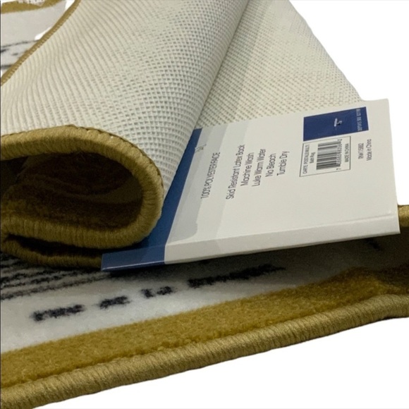 Paris Eiffel Tower French Bath Mat Rug Rectangle White Gold 20 X 32 in - Picture 8 of 14